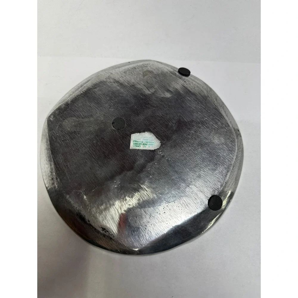 Pewter Silver Star Embossed‎ Rustic Decorative Plate Metal Tray 9in